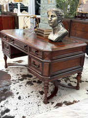 Carved wood desk