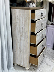 Faux wood 5-drawer chest