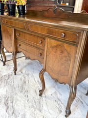 Antique Queen Anne buffet on casters