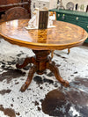 Inlaid walnut antique pedestal table