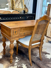 Vintage Secretary desk w/cane-back chair