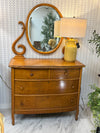 Vintage light wood dresser w/mirror