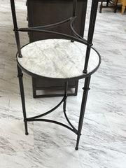 Round marble top table pair (2)