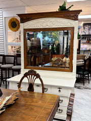 Antique carved wood dresser w/mirror