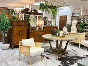 New 60” round pedestal dining table ￼