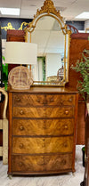 Vintage burl wood chest on casters ￼