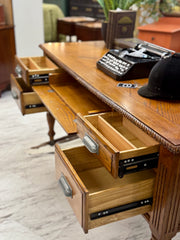 Carved wood desk