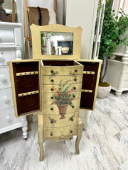 Hand-painted jewelry armoire