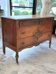 Antique carved dresser w/mirror