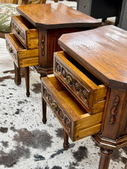 Antique French carved table pair (2)