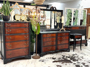 Vintage mahogany two-tone chest