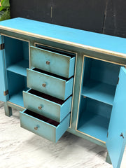Slender blue cabinet