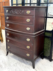 Antique bow front chest