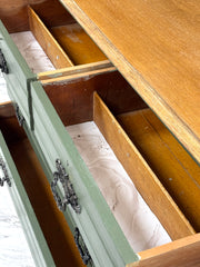Vintage green four-drawer dresser