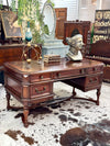 Carved wood desk