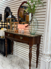 Marble-top tall foyer table ￼