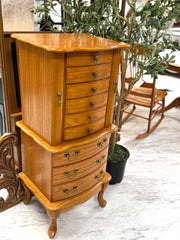 Oak jewelry armoire