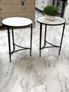 Round marble top table pair (2)