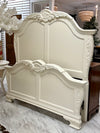 Queen size bed w/wood rails