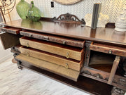 Antique Jacobean buffet/sideboard on casters
