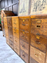 Bank of (5) antique filing cabinets