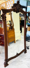 Antique wood leaner/wall mirror