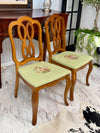 French Provincial needlepoint chair pair (2)