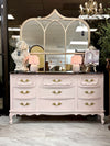 Pink vintage French Provincial dresser