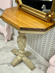 Vintage carved wood side table