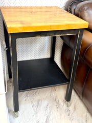 Butcher Block Island on wheels