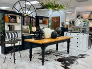 Steel frame glass-top side table pair (2)