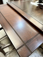 Vintage Jacobean dining table w/hidden leaves & 6 chairs