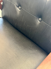 Mid-century faux leather chair pair (2)