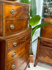 Vintage bowfront mahogany chest