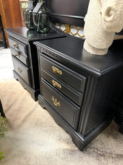 Pair of black nightstands (2)