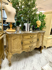 French Provincial marble-top buffet