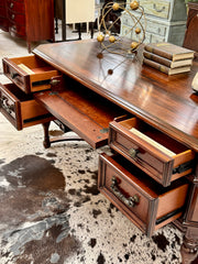 Carved wood desk