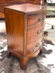Vintage bowfront, mahogany nightstand