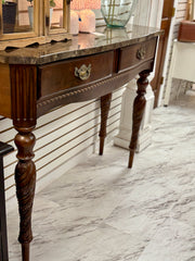 Marble-top tall foyer table ￼