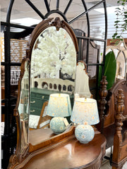 Carved wood antique vanity w/mirror