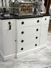Vintage black & white cabinet w/drop-front desk