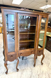 Queen Anne China cabinet w/wood shelves