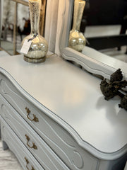 Gray French Provincial dresser w/mirror