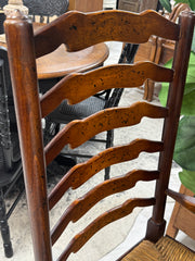 Vintage English Rush Style High Ladder-back Chair set of (4)