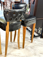 Pair of vintage MCM leather barstools (2)￼