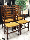 Vintage English Rush Style High Ladder-back Chair set of (4)