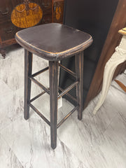 Black distressed stool