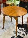 Vintage round side table w/removable glass top