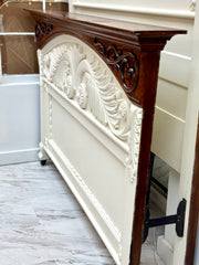 Antique full size panel bed w/rails