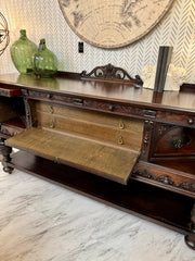 Antique Jacobean buffet/sideboard on casters